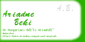 ariadne beki business card